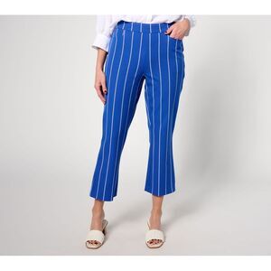 Isaac Mizrahi Live! Women's Petite Pants 2P Baby Bootcut Crop Blue A637774